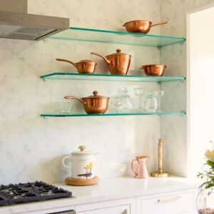 Kitchen Storage with Glass Shelves